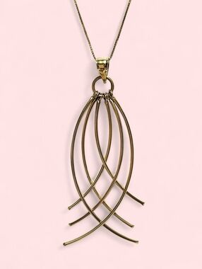 14K Gold 2" Pendant & Chain Necklace 18"